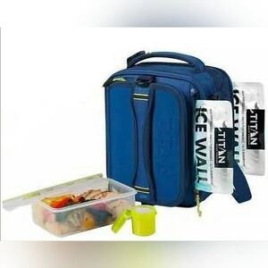 New! Titan Blue Lunch Bag with Ice Walls & Leak Proof Containers Included